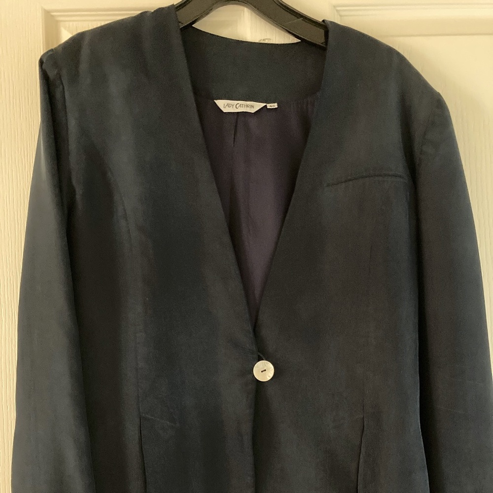 Silk Blazer Navy